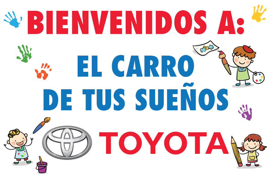LETRERO PERSONALIZADO EL CARRO DE TUS SUEÑOS TOYOTA show de magia toyota letrero