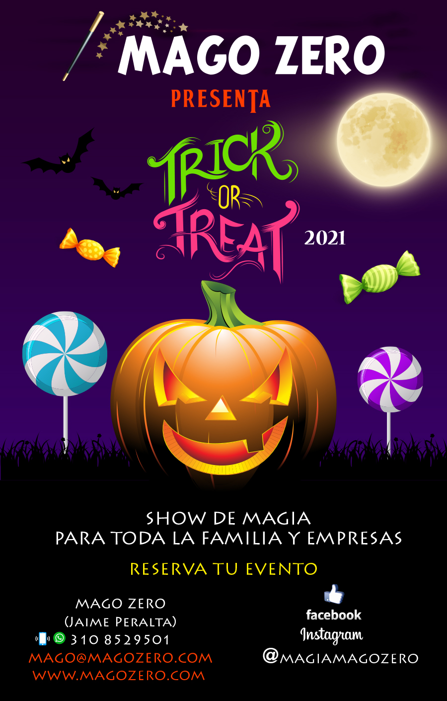 afiche trick or treat 2021